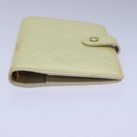 LOUIS VUITTON Vernis Agenda PM Day Planner Cover Perle R21010 LV Auth 84665
